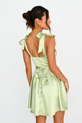 Majesty Tied Shoulder Mini Dress Lime
